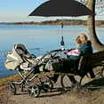 thumbnail image 2 of 32 Inch UV Protection Beach Chair Umbrella, Water Proof Chair Umbrella with Clamp, Universal Adjustable Beach Chair Umbrella for Beach Chair Stroller Wheelchair Patio(Black), 2 of 7