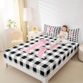 thumbnail image 3 of Manfei Geometric Gingham Letter R Queen Sheets,Personalized Monogrammed Gifts Queen Sheet Sets,4-Piece,1 Flat Sheet,1 Fitted Sheet and 2 Pillowcases, 3 of 6