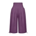 thumbnail image 5 of Henpk New Arrivals 2024 Now Trending 2024 Yoga Pants For Women Capri Leggings Plus Size Clearance Loose Shrink Wide Leg Pants High Waisted Straight Pants Purple Xl, 5 of 6