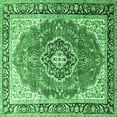 thumbnail image 1 of Ahgly Company Indoor Square Medallion Emerald Green Traditional Area Rugs, 4' Square, 1 of 4