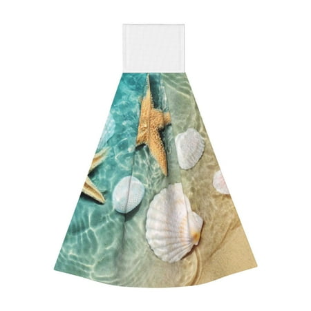 

Bixox Starfish And Seashell Print Hand Towels for Bathroom Kitchen Fingertip Towel Fast Drying Washcloth for Bathroom Kitchen Home Decor