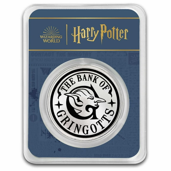 Harry Potter 1 oz Silver Colorized Gringotts Medallion with TEP