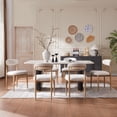 thumbnail image 3 of Morden Fort Modern White Dining Chairs Set of 4, Boucle Armless Chairs with Wood Grain Metal Legs, for Kitchen, Living Room, Apartment, 3 of 7