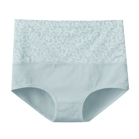 Akiihool Plus Size Underwear for Women Women Cotton Underwear High Waist Tummy Control Panties Ladies Panty Plus Size Briefs (Mint Green 4XL)