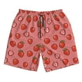 thumbnail image 3 of Uemuo Red Strawberry Pattern Men's Swim Trunks Hawaiian Beach Bathing Suit Swimsuits Beach Quick-Dry Shorts with Pockets-XX-Large, 3 of 9