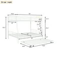 thumbnail image 5 of Full XL Over Queen Bunk Bed with Trundle, Bunk Bed with 12" Security Guardrail and 3 Steps, Built-in 22 Metal Slats, Full Size Bunk Bed in Metal Frame, White, 5 of 9