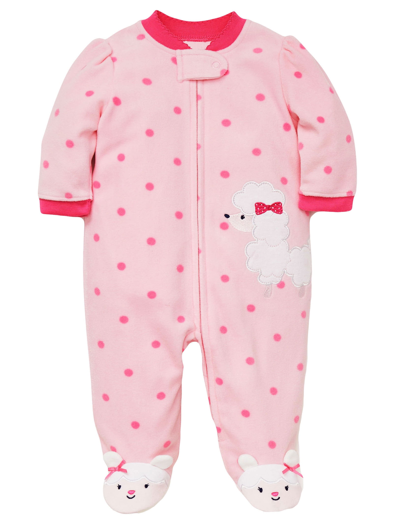 LTM Baby Baby Pajamas Winter Fleece Sleepers Footed Blanket Sleeper Footie Poodle Pink 18 Month Walmartcom Walmartcom