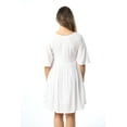 thumbnail image 4 of Riviera Sun Rayon Crepe Short Dress with Multicolored Embroidery 21824-BLK-M (White, X-large), 4 of 4