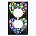 thumbnail image 2 of Metal Light Switch Plate Cover Colorful Multi-Shaped Gemstone Heart DIA004, 2 of 13