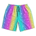 thumbnail image 3 of Uemuo Rainbow Scales2 Pattern Men's Swim Trunks Hawaiian Beach Bathing Suit Swimsuits Beach Quick-Dry Shorts with Pockets-X-Large, 3 of 9