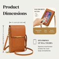 thumbnail image 5 of Touchscreen Phone Crossbody Bag for Women, Blocking Leather Cell Phone Purse with Clear Window, Small Crossbody Wallet with Adjustable Strap for Travel Shopping-Brown, 5 of 6