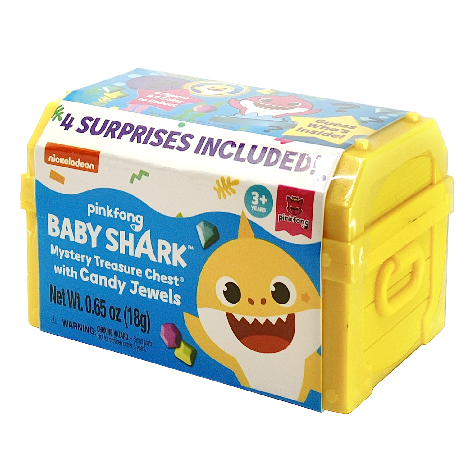 Treat Street Baby Shark Mystery Treasure Chest with Candy, 0.65oz