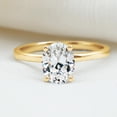 thumbnail image 3 of Rosec Jewels Oval Lab Diamond Ring 2 Ct - Big Solitaire Engagement Ring 7x9 mm - EF-VS Grade Certified, 14K Yellow Gold, US 4.50, 3 of 8