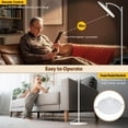 thumbnail image 2 of ACMETOP LED Floor Lamp, 32W/3000LM Super Bright Arc Floor Lamp, 3000K-6000K Stepless Dimming, 270°Rotating Head Reading Floor Lamp for Living Room, Bedroom, Office, 2 of 7