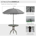 thumbnail image 4 of 6 Piece Patio Garden Table Set, Umbrella Table, Set of 4 Black Folding Chairs with Patio Umbrella, Textilene Fabric and Metal Frame for All Weather, 4 of 7