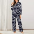 thumbnail image 2 of Hirioo elephants for Women's Pajama Sets 2 Piece Pjs Women's Long-Sleeved Pajama Set Button Down Sleepwear,S-XXL-XX-Large, 2 of 7