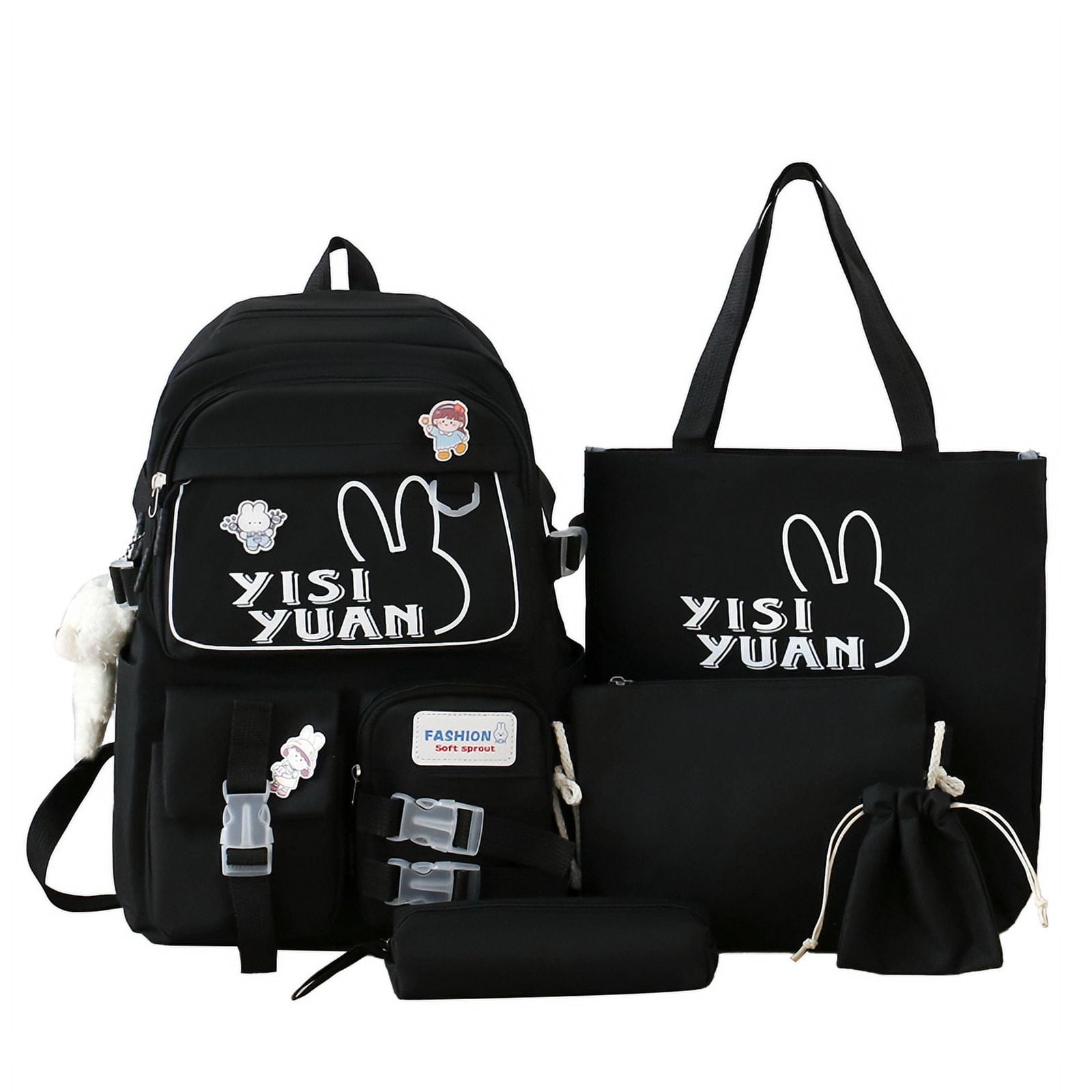 2024 Factory Hot Sale High Quality Student Five Piece schoolbags set Travel Waterproof backpack set 5 in1 high school bag