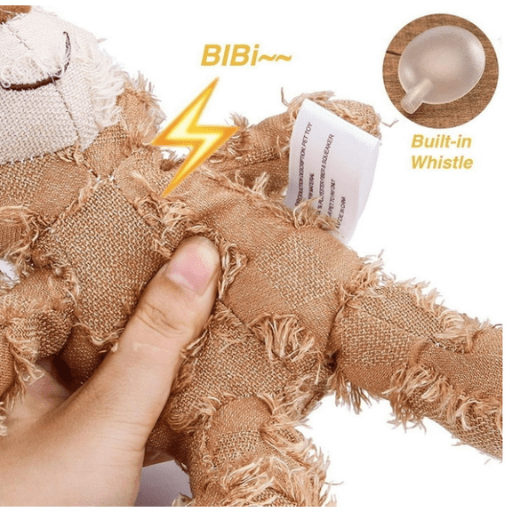 Dog Companion for Heavy Chewers- Indestructible Robust Bear Dog Toy, Resistant Squeaky Dog Toys for Heavy Chewers, Unbreakable Stuffed Plush Dog Toys for Aggressive Chewers