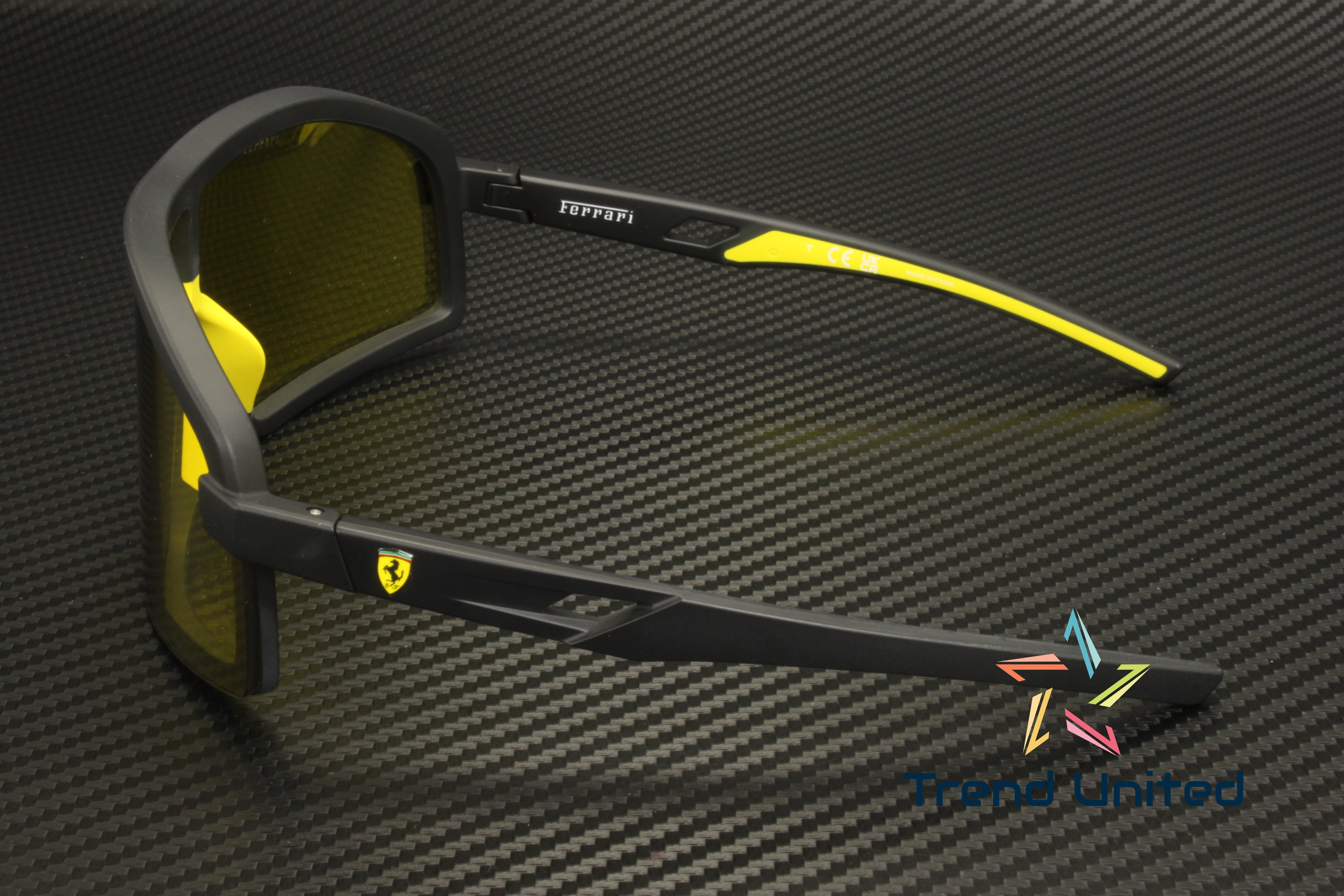 FERRARI SCUDERIA FZ6010U 504 V9 Matte Black Mirror Yellow 43 mm Men's Sunglasses