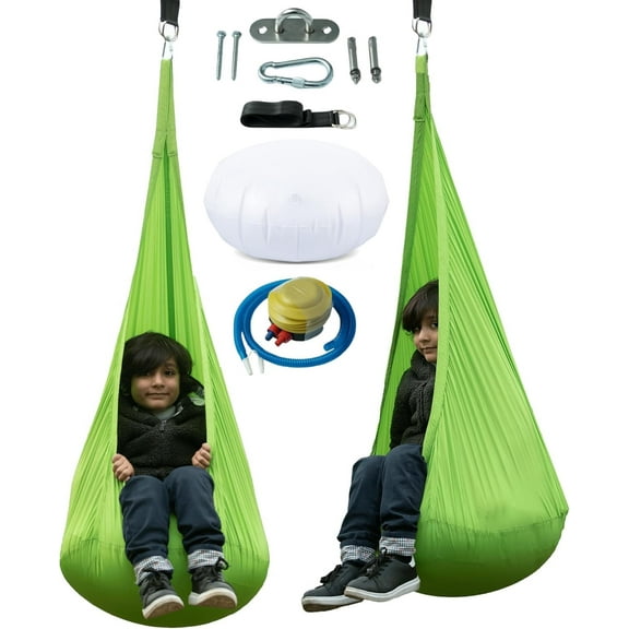 Sensory Pod | Indoor Swing for Kids with Special Needs | Stretchable Therapy Swing Cuddle Swing for Indoor with Soft Nylon Fabric for Calming Effect|Great for Autistic Kids (Green)