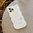 thumbnail image 2 of Pearl Glitter Liquid Quicksand Cute Cat Ear Wave Edge Cartoon Rabbit Stars Phone Case, Shockproof Soft Case for iPhone 13 Pro Max, 2 of 9