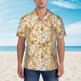 thumbnail image 4 of Daiia Retro 70s 60s Flower Hawaiian Shirt for Men Gentle Cotton Regular Short Sleeve Casual-X-Large, 4 of 9