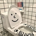 thumbnail image 4 of Fun Toilet Seat Sticker, Toilet Stickers Smiley Face Bathroom Wall Stickers Decor 2pcs 20*16cm, 4 of 5