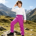 thumbnail image 6 of Caywon Kids Waterproof Fleece-Lined Outdoor Pants with Zippered Pockets and Colorblock Detail, Sturdy Warm Winter Snow Gear for Skiing and Hiking, 6 of 9