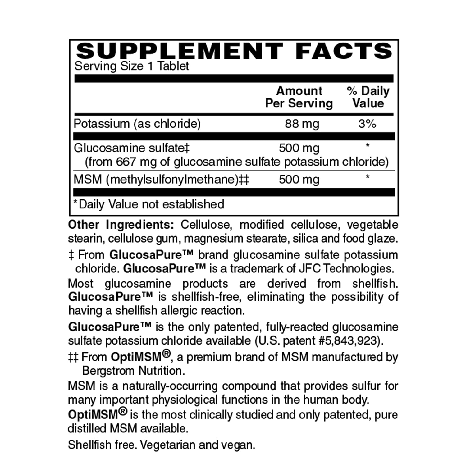 Holly Hill Health Foods, Glucosamine Sulfate and MSM (Shellfish Free), 120 Vegetarian Tablets