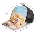 thumbnail image 2 of Lsque Beach Starfish Shell Printed Trucker Hat - Baseball Cap for Men Women - Breathable Mesh Side, Adjustable Fit - for Casual Wear, 2 of 7