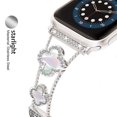 thumbnail image 7 of Swarich Clover Band for Apple Watch Bands 42mm 44mm 45mm 49mm, Simple Stylish Sparkle Diamond Metal Dressy iWatch Bracelet for Apple Watch Band Ultra 1/2 Series 9 SE 8 7 6 5 4 3 2 1,Starlight, 7 of 7