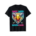 thumbnail image 1 of Camiseta gráfica de softbol para jóvenes con diseño de gotas de helado y texto brillante de Sweet Swing, 100 % algodón, transpirable, con cuello redondo y manga corta para niños y niñas., 1 of 6