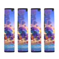 thumbnail image 5 of Chririnla Seat Belt Shoulder Strap Covers Reduce Shoulder Pressure Car Seat Belt Pads Polyester Soft, Suitable for SUV Truck, Purple Octopus Beach Print, 5 of 8