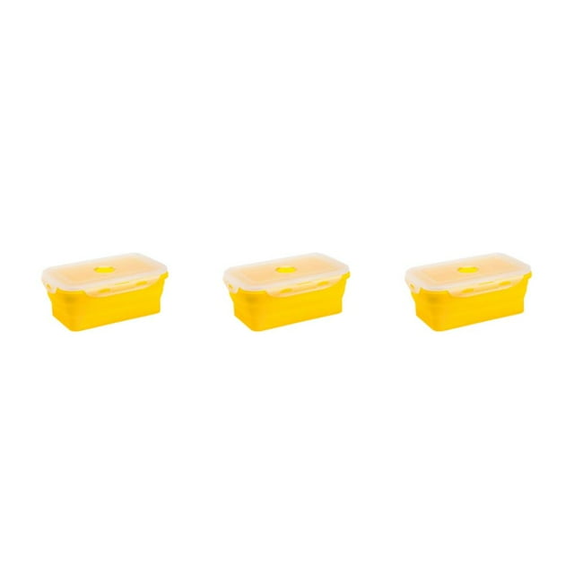 Baohd Silica Gel Convenient And Stylish Solution For Quick Lunch Break With Multiple Colors And Specifications To Choose yellow 540ml 3Set