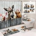 thumbnail image 2 of Lilixerw Highlands Cow Print Bathroom 4-Piece Set,Shower Curtain+U Mat+Toilet Lid Cover+Bath Mat,Waterproof Polyester Valentine‘s Day Decor,Home Bathroom Supplies,14.97x11.02x1.57In,Multicolor, 2 of 6