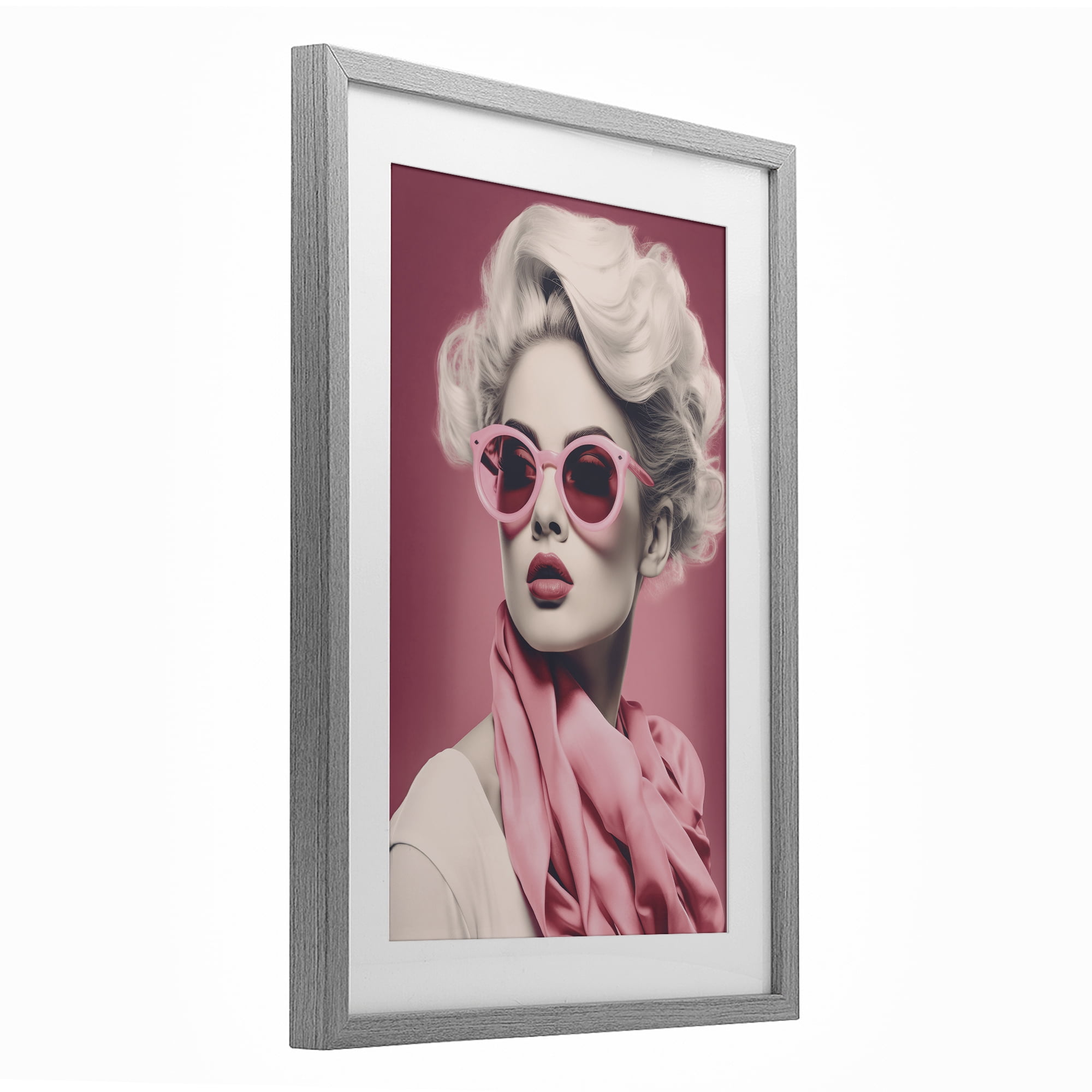 Stupell Industries Iconic Retro Chic Portrait Gray Framed Print Under Glass, design by Andrea Haase