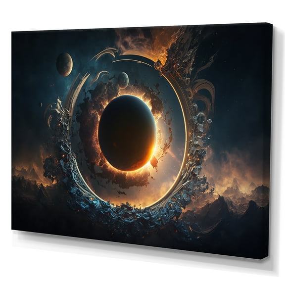 Designart Deep Planet Eclipse II Canvas Wall Art