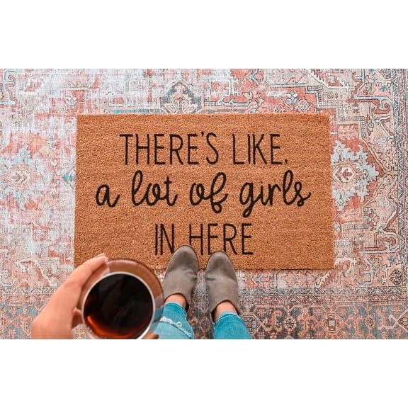 Theres Like A Lot of Girls in Here Mats for Front Door Entry Front Porch Doormat Non-Slip Carpet Rugs Floor Mat Decorative for Home Bathroom Kitchen Indoor 16x24 Inch