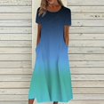 thumbnail image 2 of asddcavvf Robes pour Femmes Robe Décontractée à Manches Courtes Imprimée Col Rond Ourlet Fendu, 2 of 5