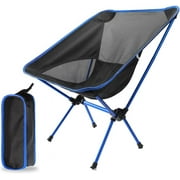 Ultralight Portable Camping Chair - Compact Folding Backpacking Chair with Carrying Bag for Outdoor Hiking, Fishing, and Travel (Deep Blue)