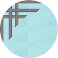 thumbnail image 1 of Ahgly Tapis Rond Lavable en Machine Intérieur Transitionnel Bleu Koi, 7 Pieds Rond, 1 of 7