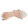 thumbnail image 4 of Women's Open Toe Ankle Strap Low Block Chunky Heels Sandals White Size 8.5, 4 of 7