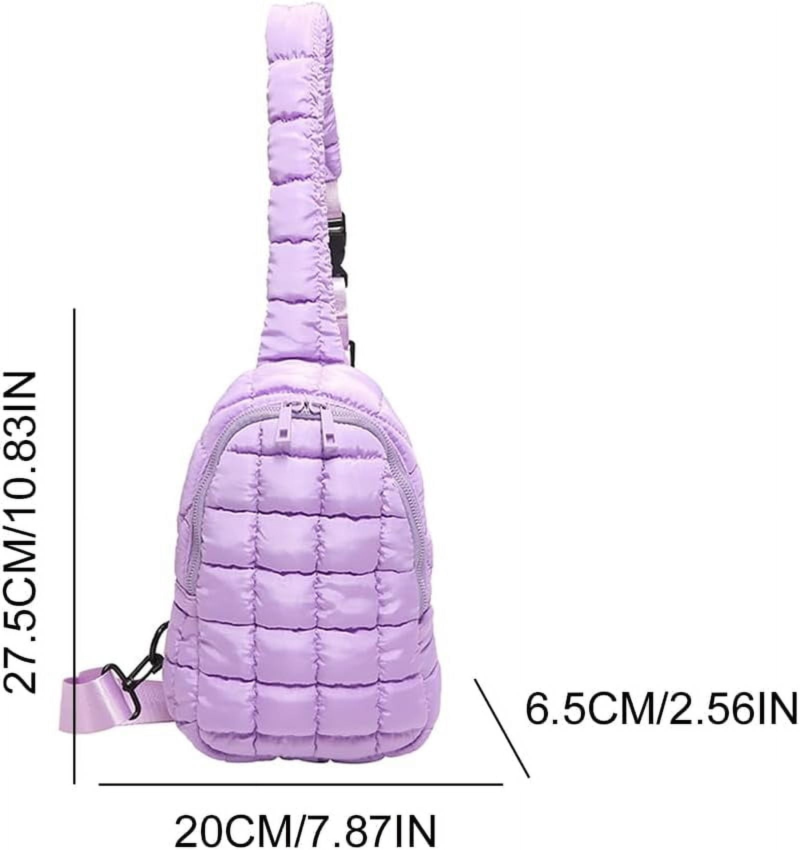 HMSHA Sling Bag Puffy Crossbody Purse for Women Fanny Pack Chest Bag Puffy Waist Bag