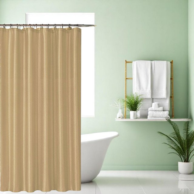 SALLY TEXTILES INC Rideau de Douche en Tissu de Luxe : Tissu Jacquard Texturé Scintillant (Or)