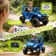 thumbnail image 6 of 12V Ride On Cars for Kids, Kids Ride on Toys with Remote Control, Dinosaur Kids UTV Cars, 4 Wheel Suspension Electric Vehicle with Bluetooth, Music, LED, Ideal Gift for Boys Girls 2-4, Blue, 6 of 9
