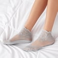 thumbnail image 2 of 10 Pairs Womens Socks Fashion Lace Soft Elastic Transparent Sheer Ankle Slippers Socks, 2 of 9