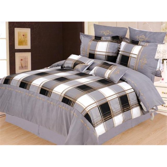 Madison 7-Piece Duvet Cover Set Queen-Grey