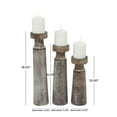 thumbnail image 4 of DecMode 3 Candle Dark Brown Mango Wood Tall Slim Whitewashed Candle Holder, Set of 3, 4 of 15