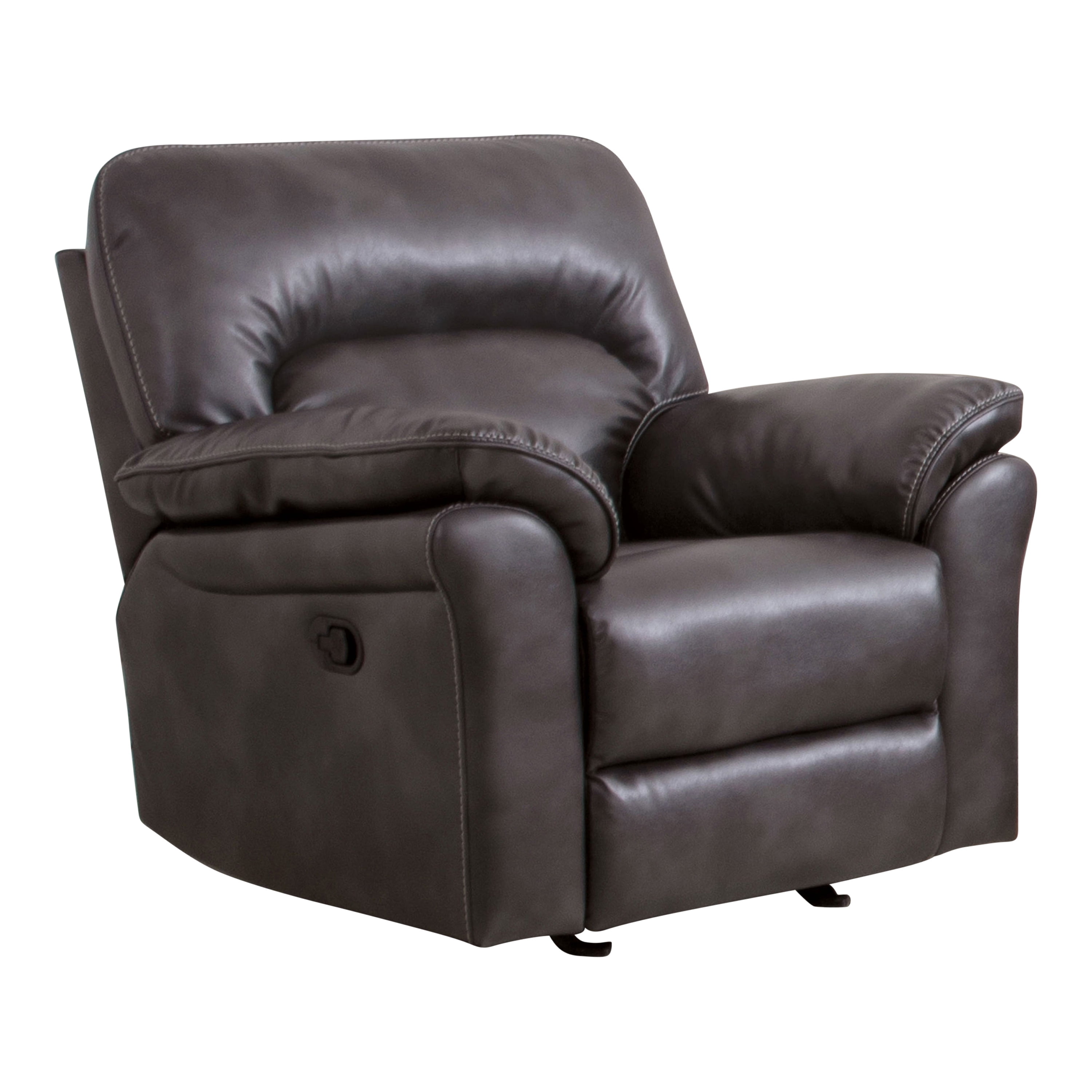 Furniture of America Rhome Upholstered Indoor Faux Leather Glider Recliner, Dark Gray