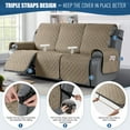 thumbnail image 5 of Timeles Waterproof Recliner Sofa Covers, Recliner Couch Covers with Leg Straps, Reversible Recliner Covers for 3 Seat Reclining Chair, Washable Sofa Protector for Pets Kids (Khaki), 5 of 9